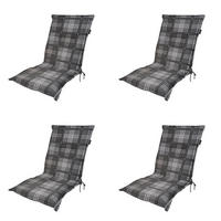GARTENSTUHLKISSEN Patchy 105/50 cm 4er-Set - Grau, Textil (50/6/105cm) - Madison