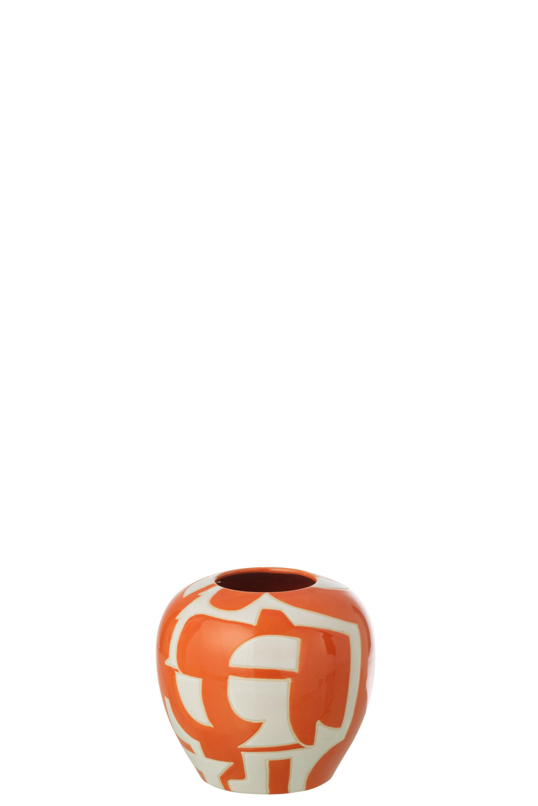 VASE GEOMETRISCH Weiß - Weiß, Keramik (16cm) - J-Line