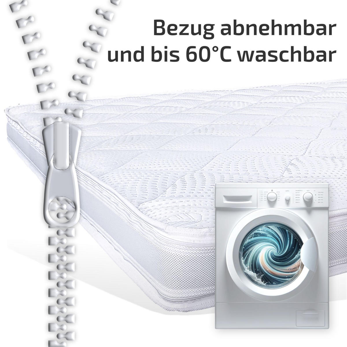 KALTSCHAUMTOPPER Tokio 160x200 12cm Hoch H5 - Weiß, Textil (160/200cm) - Matratzen Perfekt