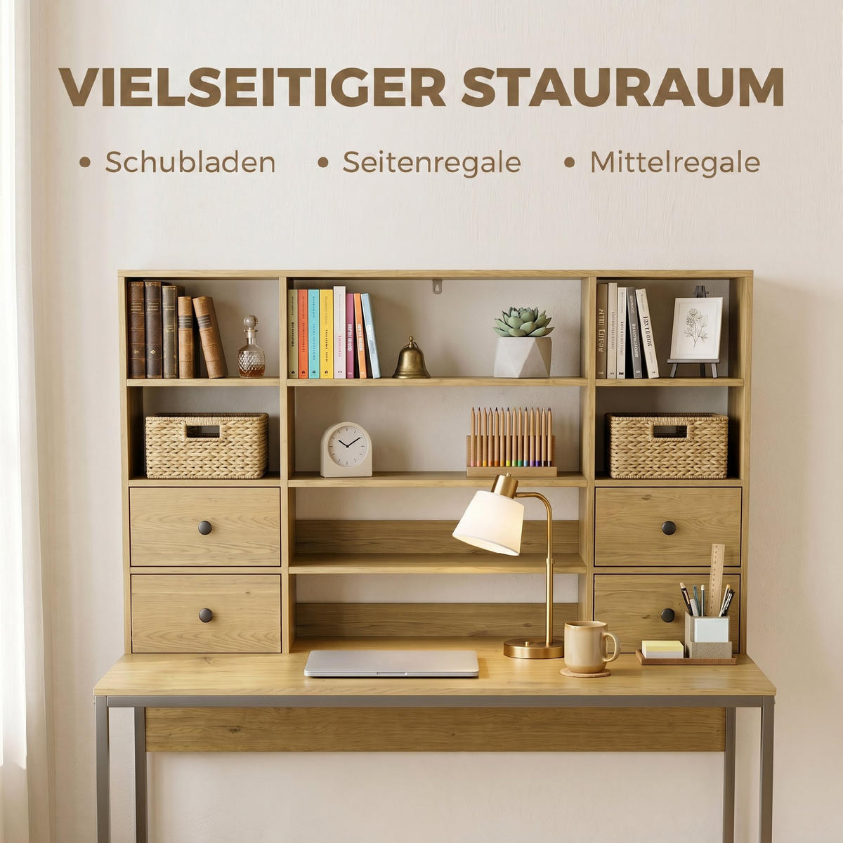 BÜROTISCH Naturholz 1 Stück - Braun, Holzwerkstoff (60/142/105cm) - GiPP