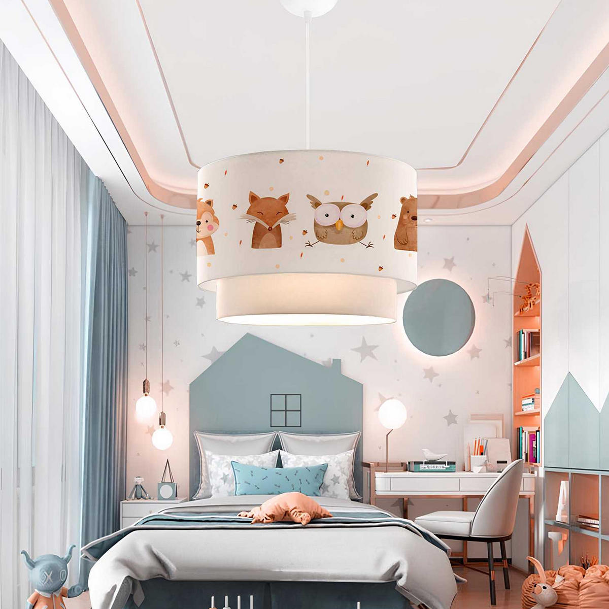 HÄNGELEUCHTE Lurgan - Weiß, Textil (30/30/70cm) - lux.pro