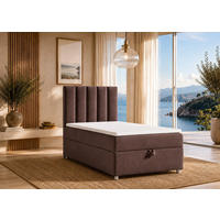 BOXBETT mit Bettkasten Trinity K-10 SINGLE Bonellfederkern inkl. Topper - Braun, Holz/Holzwerkstoff (80/200cm) - Best For Home