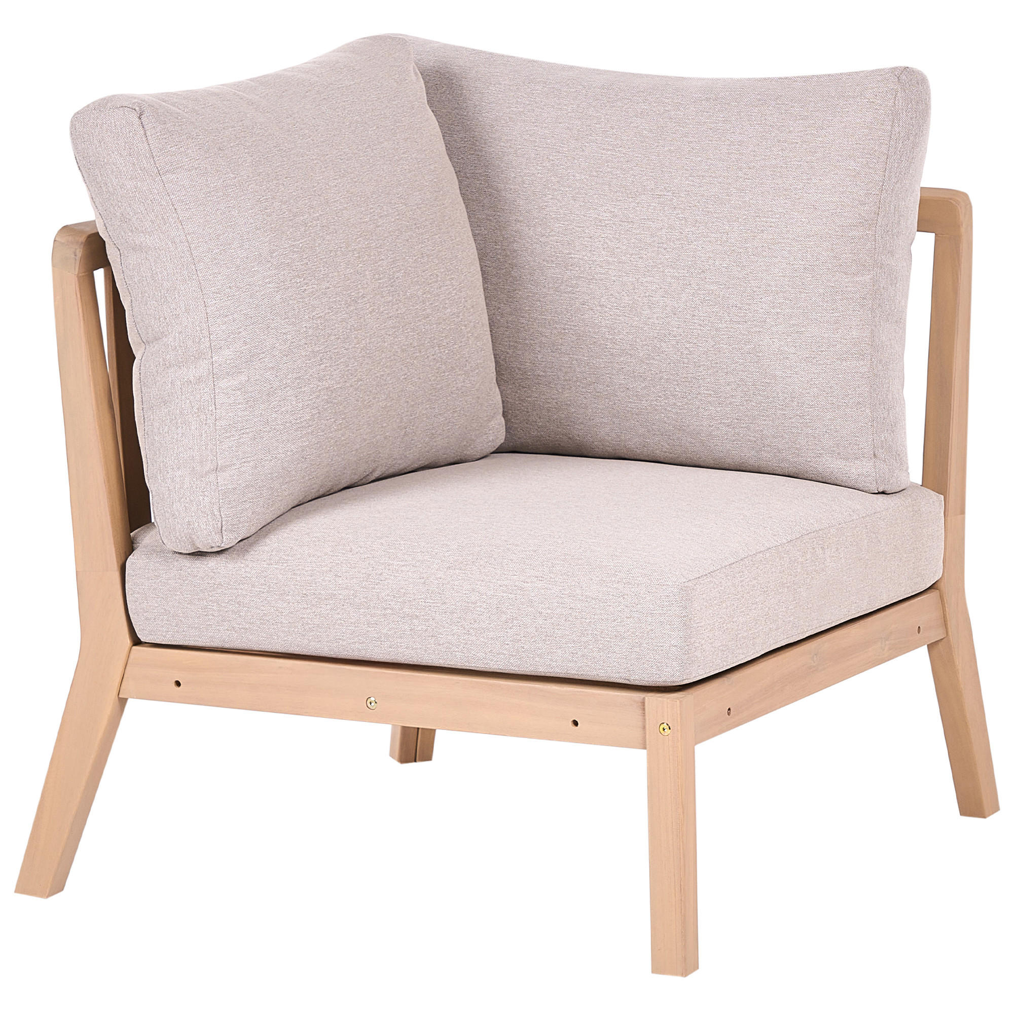 Beliani Garten-Eckmodul Hellbraun, Braun, Beige 80x84x80 cm