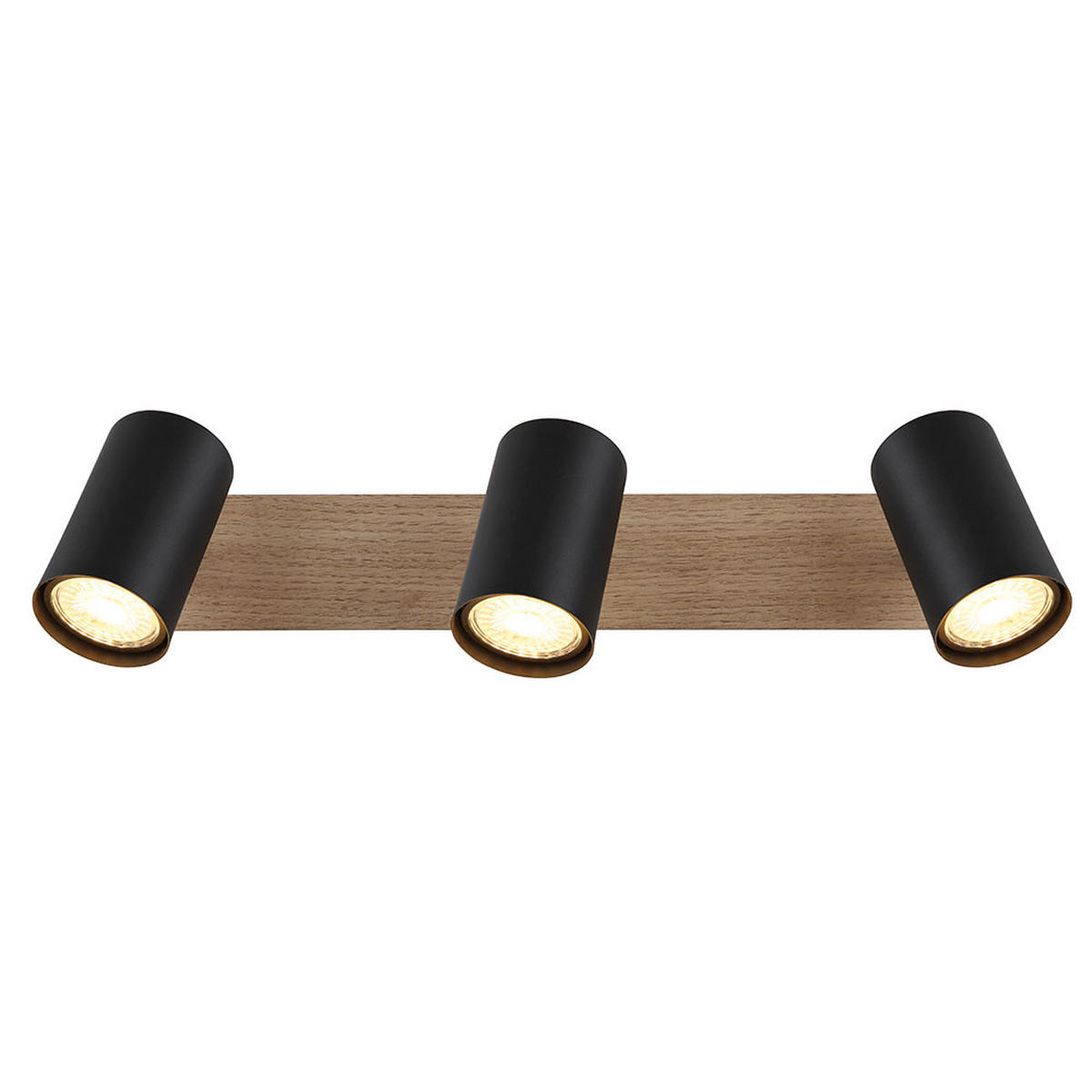 LED DECKENLEUCHTE Linca Holz Schwarz - Braun, Metall (41/6/15.2cm) - Globo Lighting