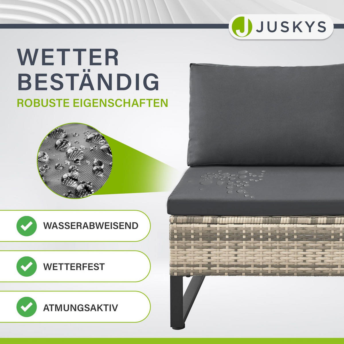 LOUNGEGARNITUR Santorini grau-meliert / grau - Grau, Kunststoff - Juskys