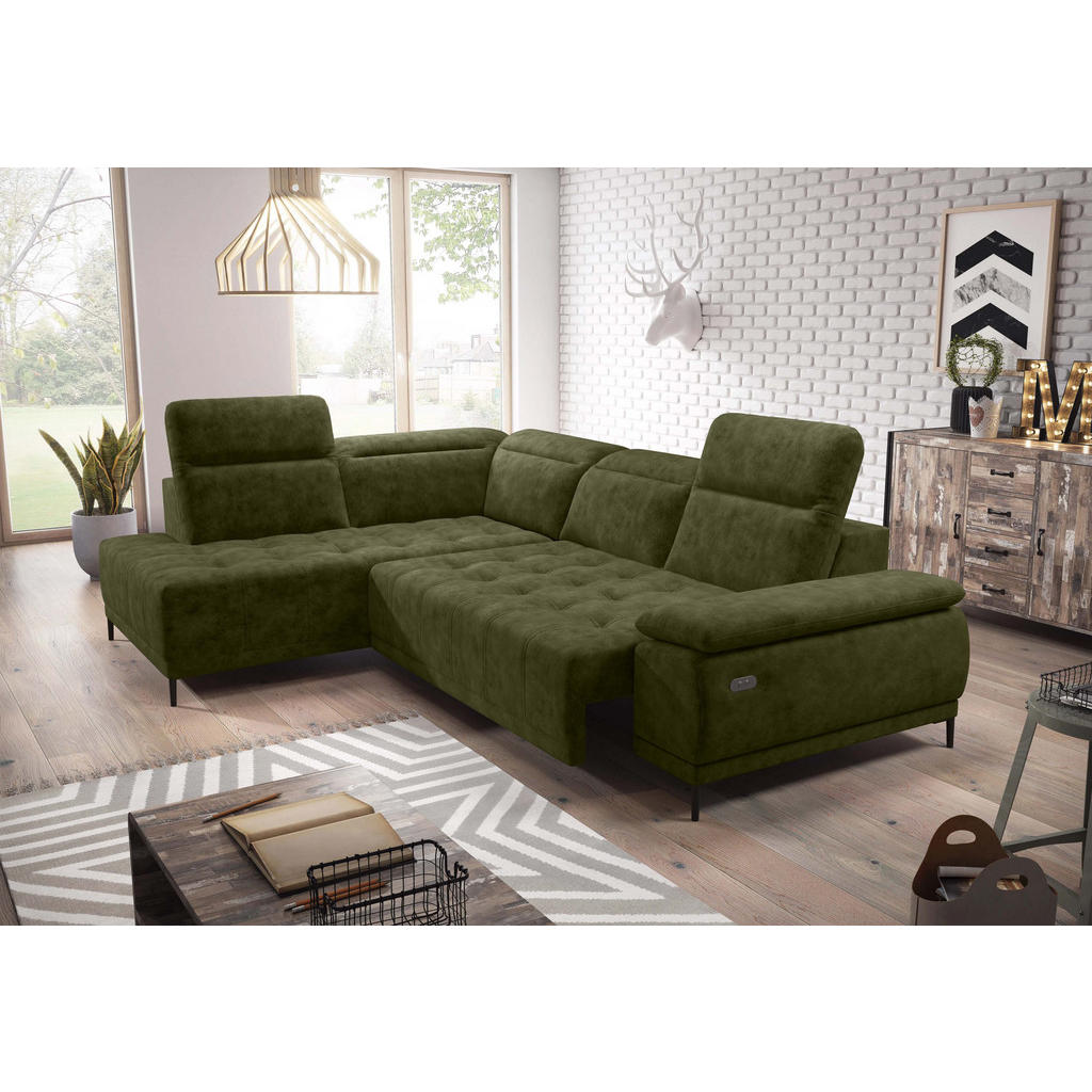 Thumbnail - DomoHome Ecksofa, Dunkelgelb, Textil, Rechteckig, 352x204 cm, Wohnzimmer, Sofas & Couches, Wohnlandschaften, Ecksofas