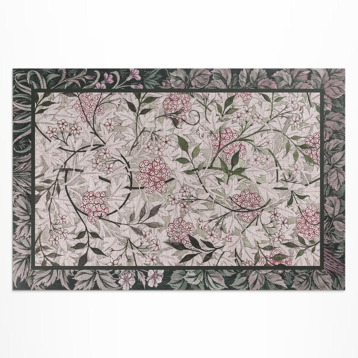 TEPPICH 150x225 cm Jasmin Skizze von William Morris - Pink, Kunststoff (150/225cm) - Wallfluent