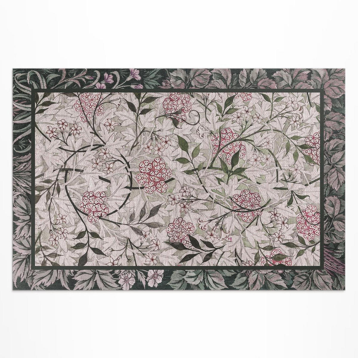TEPPICH 150x225 cm Jasmin Skizze von William Morris - Pink, Kunststoff (150/225cm) - Wallfluent