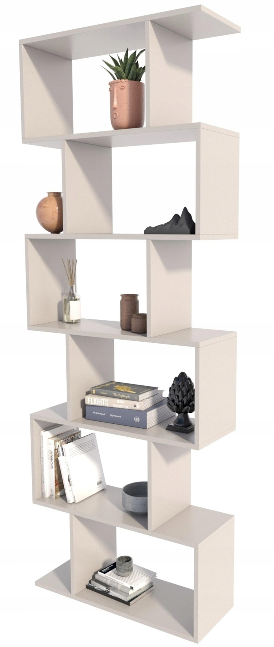 BÜCHEREGAL BASK MAX Kaschmir 76,4/28/210 cm - Kaschmir, Holzwerkstoff (76.4/210/28cm) - Matkam Möbel