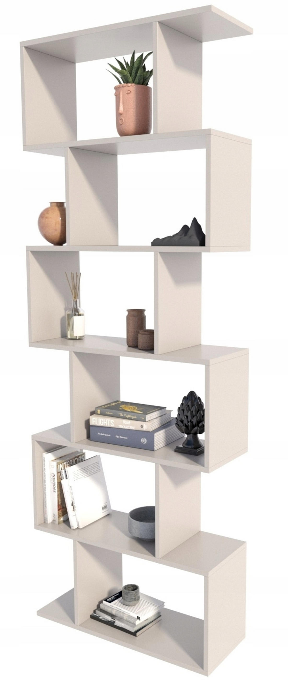 BÜCHEREGAL BASK MAX Kaschmir 76,4/28/210 cm - Kaschmir, Holzwerkstoff (76.4/210/28cm) - Matkam Möbel
