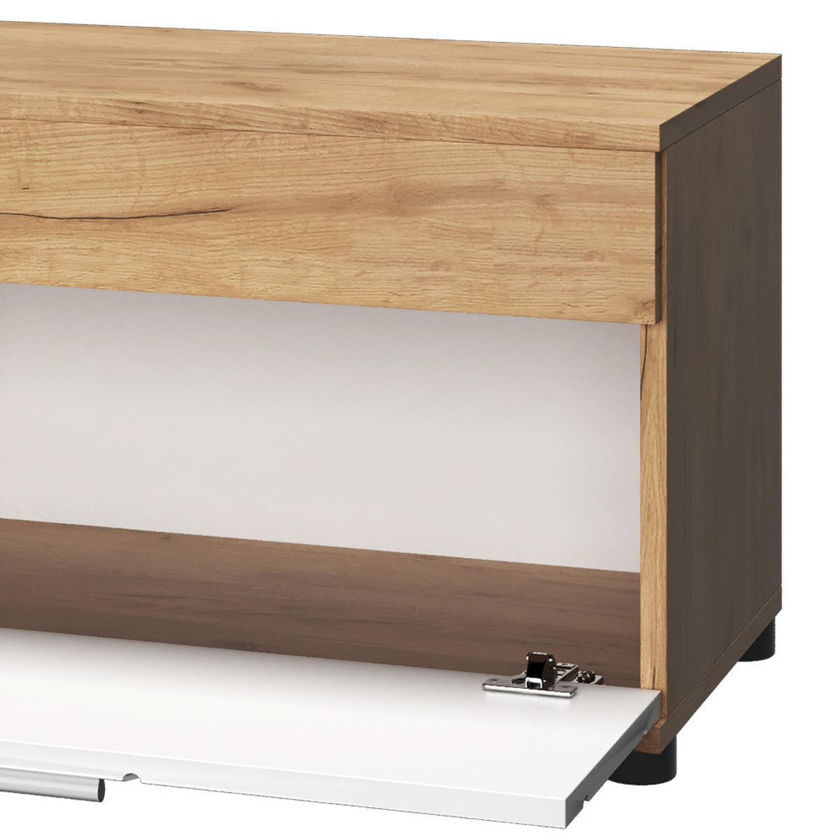 POLICE NA KNIHY Berno Zlatá síla dub/bílá - bílá/medově dubová, kompozitní dřevo (70.8/38.9/35.3cm) - Vicco