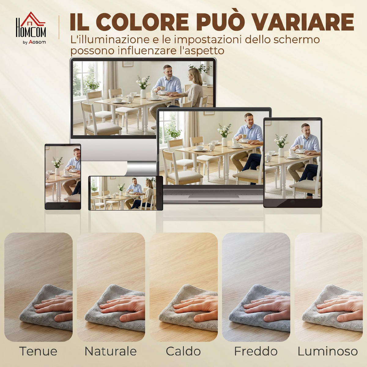 ESSTISCH Holzoptik 1 Stück - Beige, Naturmaterialien (134/80/75cm) - GiPP