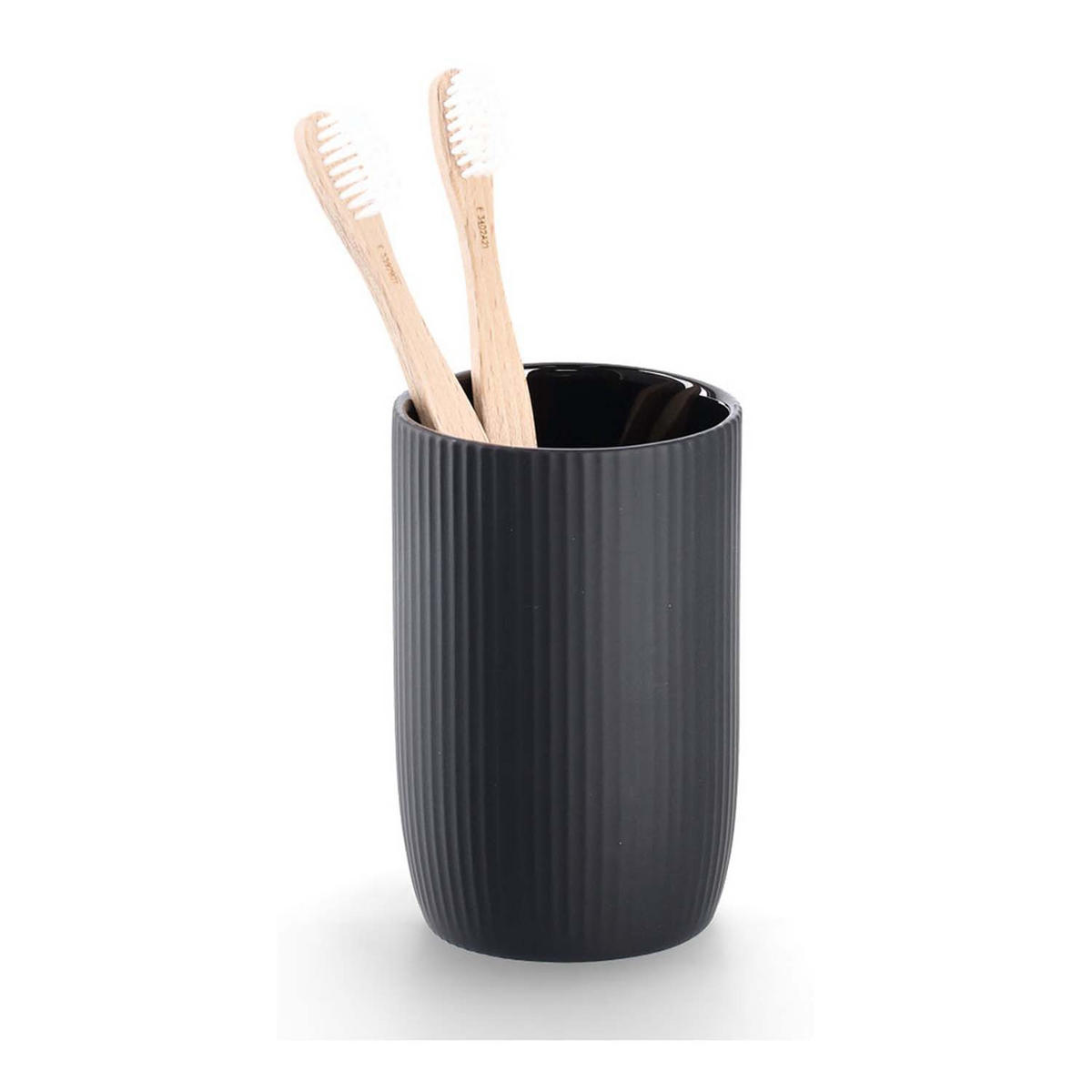 BADACCESSOIRES - Keramik Schwarz, 4-teiliges Set - Schwarz, Keramik (10/36.5/10cm) - Zeller Present