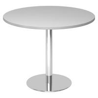 PAUSENTISCH groß STF 100/100/74,5 cm in Grau/Chrom - Chromfarben/Grau, Holzwerkstoff (100/100/74.5cm) - bümö