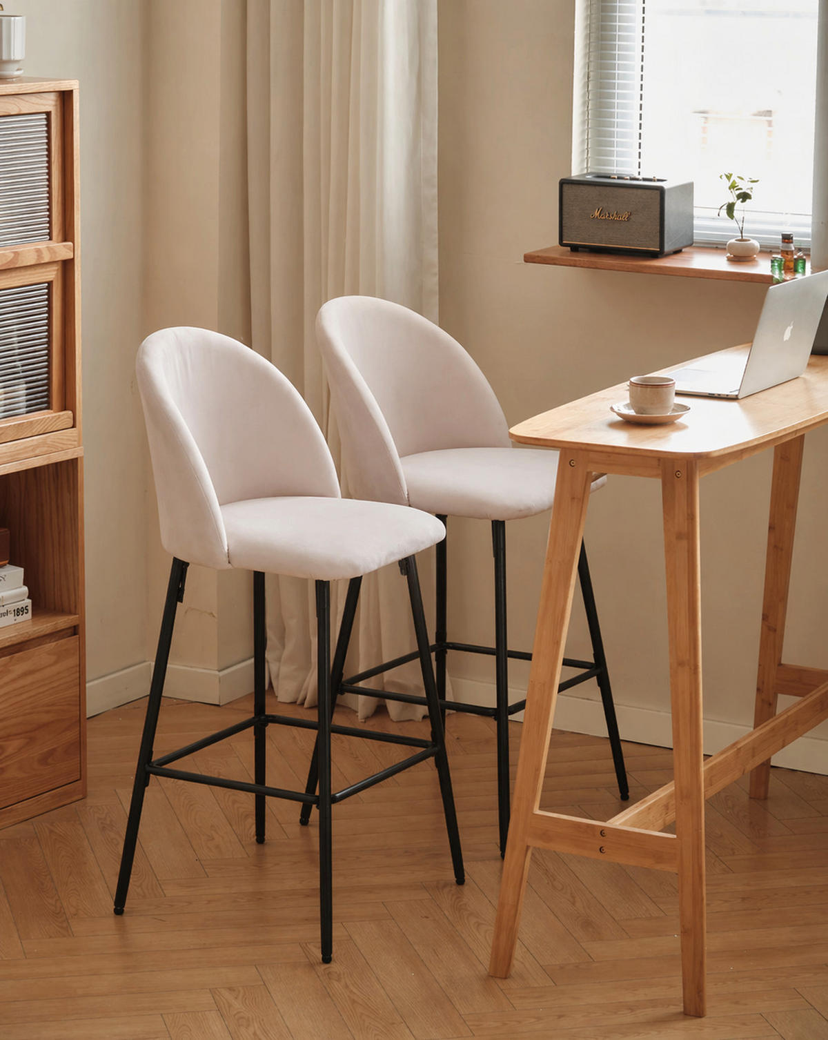 BARHOCKER 2er-Set Metall Beige - Beige, Metall (45/99/51cm) - Nordlys
