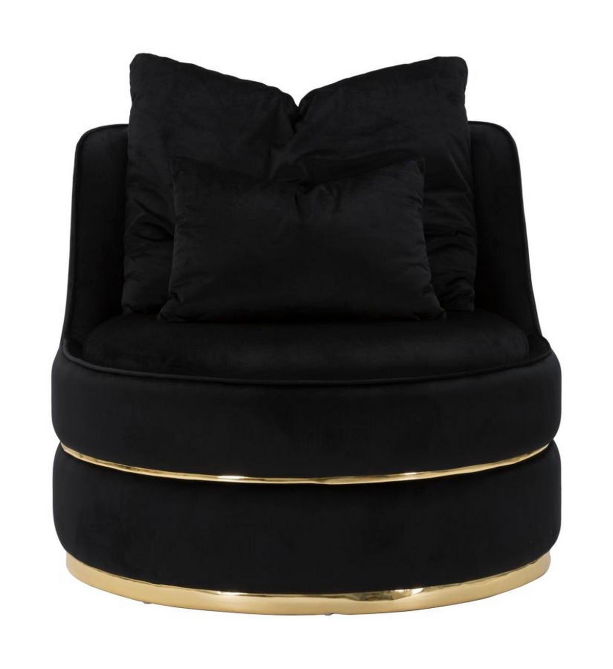 SESSEL Paris Space Nero, schwarz und goldfarben, Polyester, Kiefernholz, Sperrholz und Kunststoff, 84 x 84 x 72 cm - Goldfarben/Schwarz, Holz/Holzwerkstoff (84/72/84cm) - Mauro Ferretti