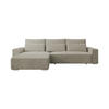 ECKSOFA Alice mit Bettkasten und Schlaffunktion, Cordstoff in L-Form - Beige, Textil (289/184cm)