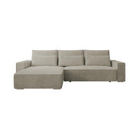ECKSOFA Alice mit Bettkasten und Schlaffunktion, Cordstoff in L-Form - Beige, Textil (289/184cm)