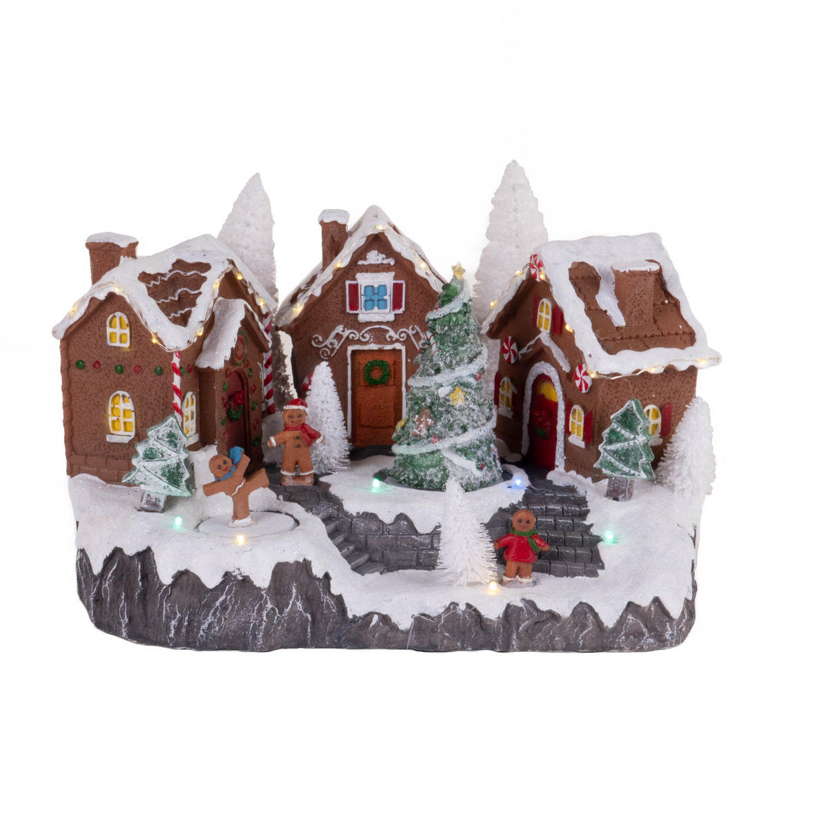 WEIHNACHTSSZENE Lebkuchenhaus 31/23 cm - Multicolor, Kunststoff (23/18/31cm) - Fééric Lights and Christmas