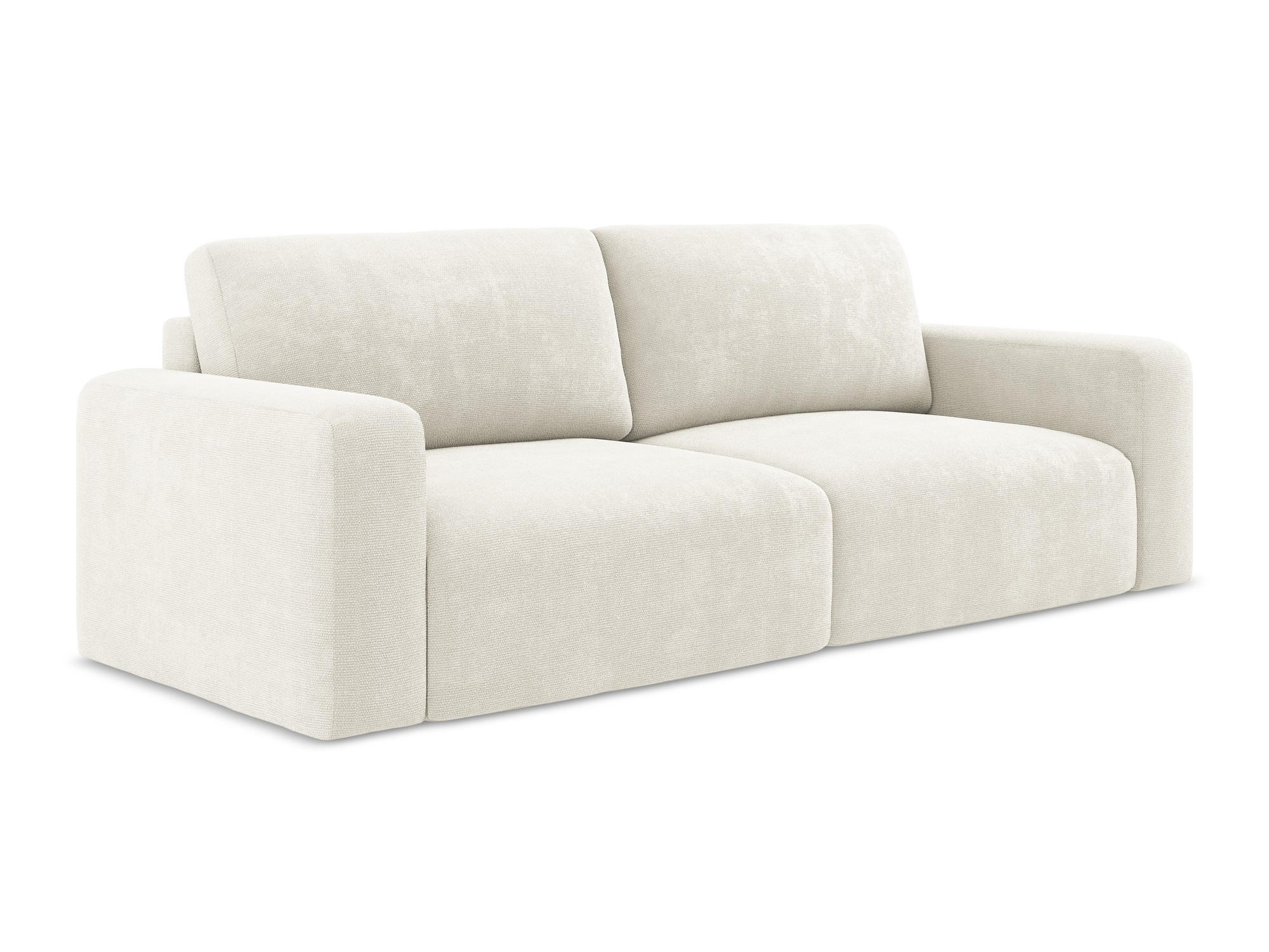 3-SITZER SOFA mit Schlaffunktion Chenille Stoff Weiß - Pink/Schwarz, Kunststoff/Textil (244/79/102cm) - Makamii