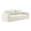 3-SITZER SOFA mit Schlaffunktion Chenille Stoff Weiß - Pink/Schwarz, Kunststoff/Textil (244/79/102cm) - Makamii