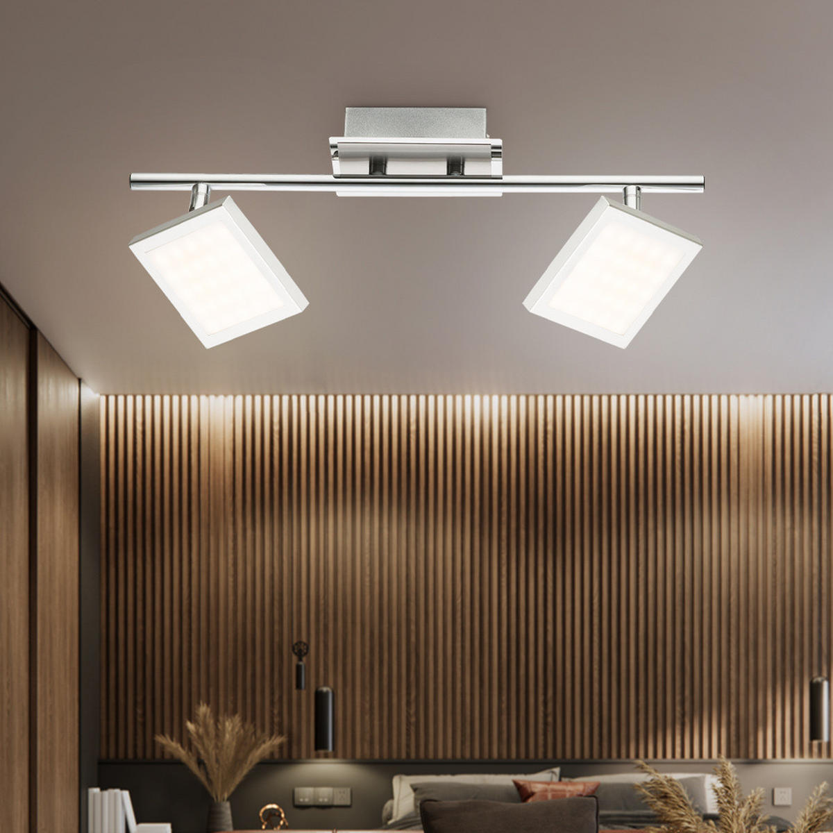 LED DECKENLEUCHTE Tombel Silber Chrom - Silberfarben, Metall (40/9.5/13cm) - Globo Lighting