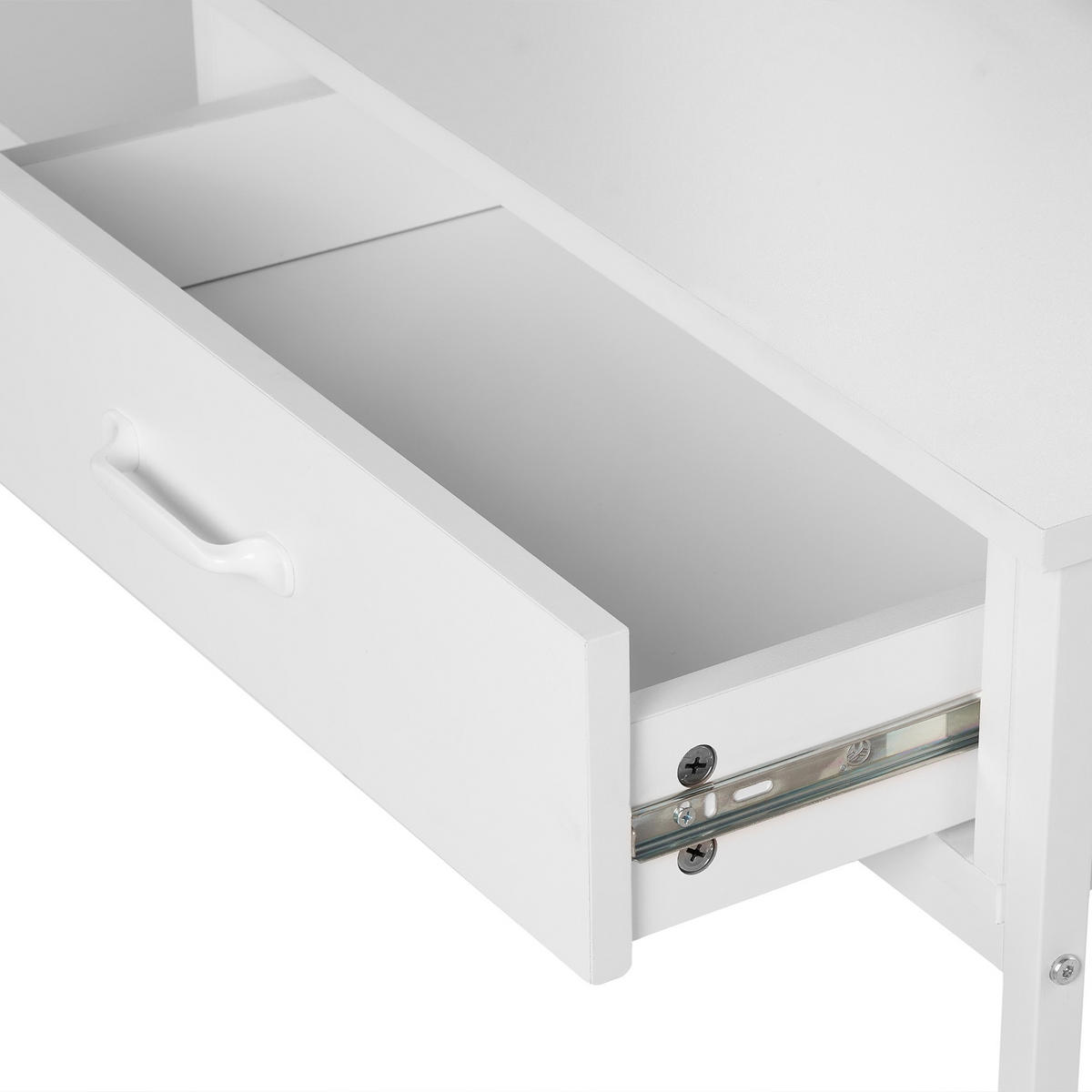 SCHREIBTISCH 110/50 cm Weiß Zyra - Weiß, Holzwerkstoff/Metall (50/110/95cm) - Beliani