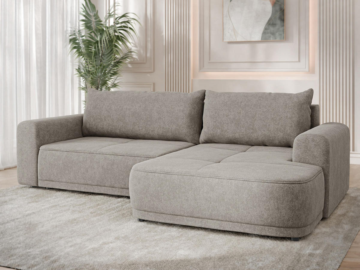 ECKSCHLAFSOFA Passo, Seite: Links - Hellbraun/Schwarz, Holz/Kunststoff (265/166cm) - MIRJAN24