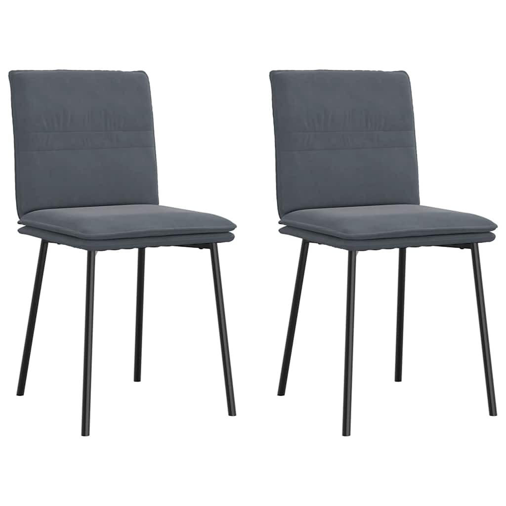 ESSZIMMERSTÜHLE 2 Stk. Dunkelgrau Samt 45*54*83cm - Dunkelgrau, Metall (45/83/54cm) - ZMH