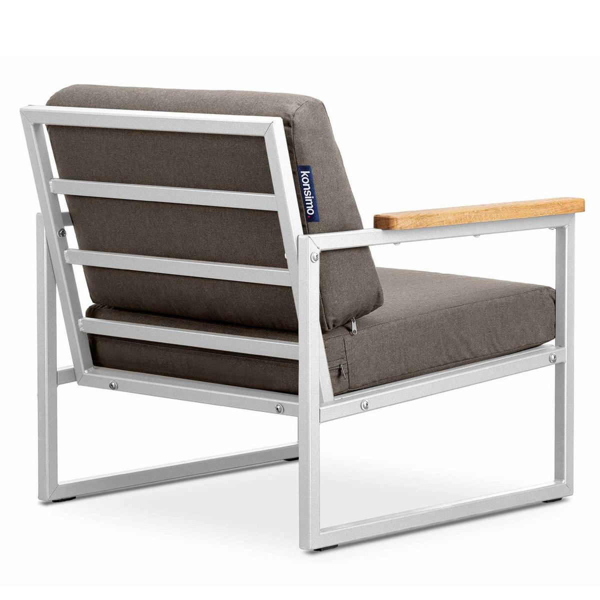 GARTENSESSEL TRIBO ,Weiß/Beige - Beige/Weiß, Holz/Textil (70/65/60cm) - KONSIMO®