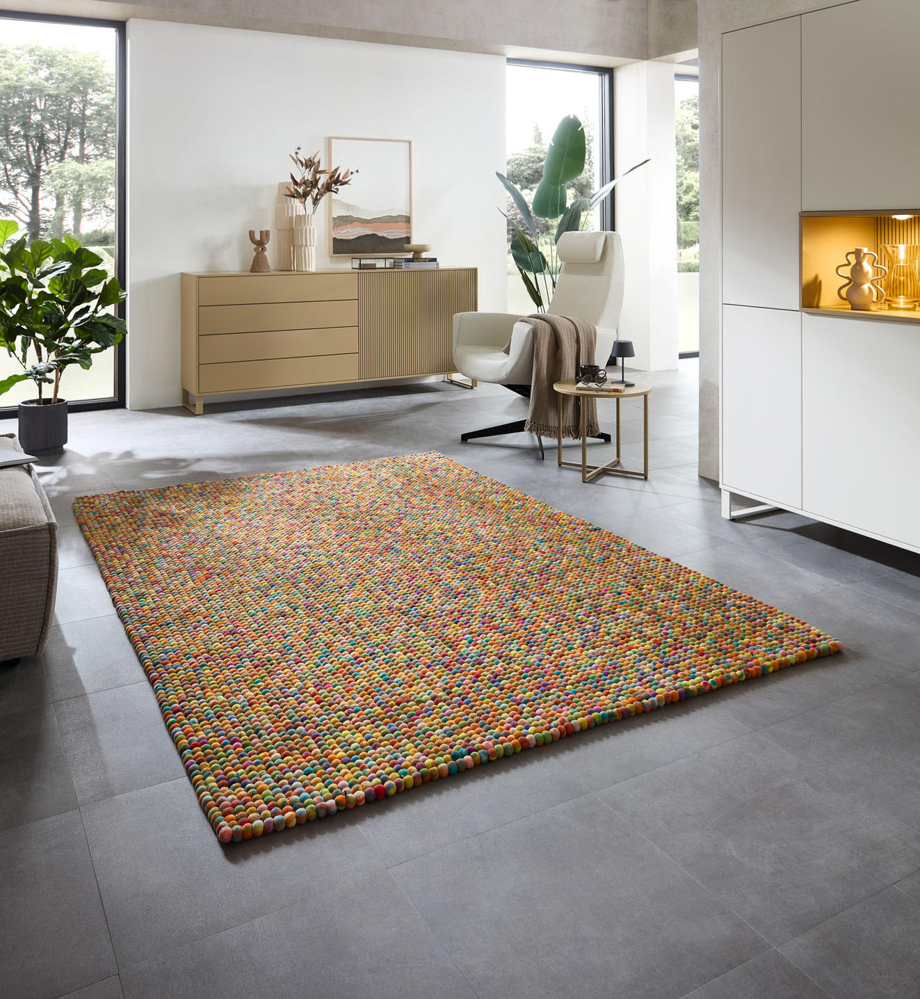 FILZTEPPICH Felty 70x140 cm - Multicolor, Textil (70/140cm) - THEKO