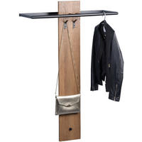 GARDEROBENLEISTE Singapur Eiche Dekor 2 Kleiderhaken Hängestange 80/120/25 cm - Braun, Holzwerkstoff (120/5/25cm) - M2 Kollektion