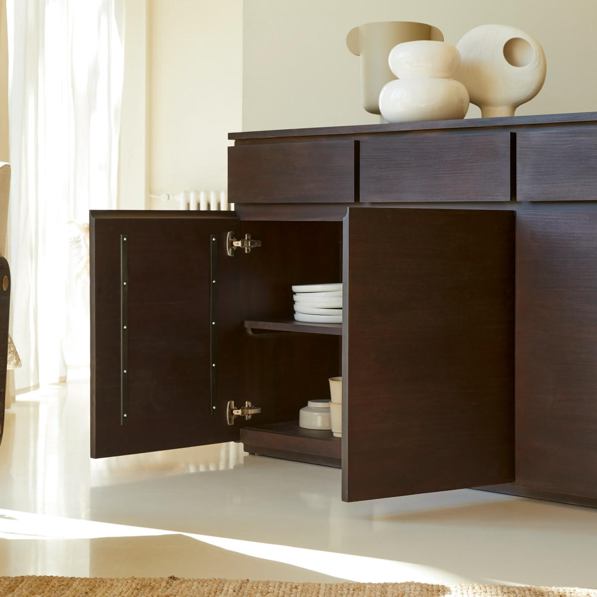 SIDEBOARD Eva Braun aus Mahagoni - Braun, Holz (200/90/45cm) - Tikamoon