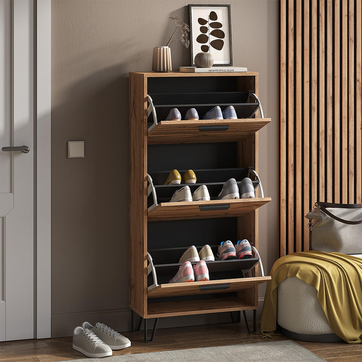 VÝKLOPNÍK NA BOTY Amber Dub Wotan - dub Wotan, kompozitní dřevo (62/130/25.1cm) - Vicco