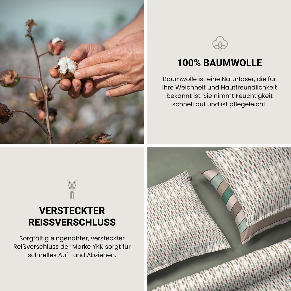 BETTWÄSCHESET Lotta - Renforcé - 2-teilig - 155 x 220 cm - Mint - Mintgrün, Textil (155/220cm) - SCHIESSER