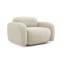 SESSEL Bouclé Stoff Beige - Beige/Hellgrau, Holz/Textil (110/73/95cm) - Makamii