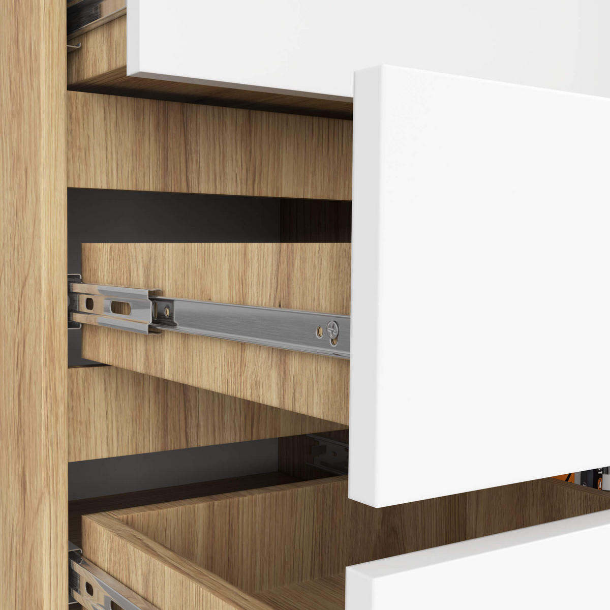 KOMMODE Eiche Artisan, Weiß 97/80/35 - Eiche Artisan/Weiß, Holzwerkstoff (80/97/35cm) - RAUMHIRSCH FURNITURE