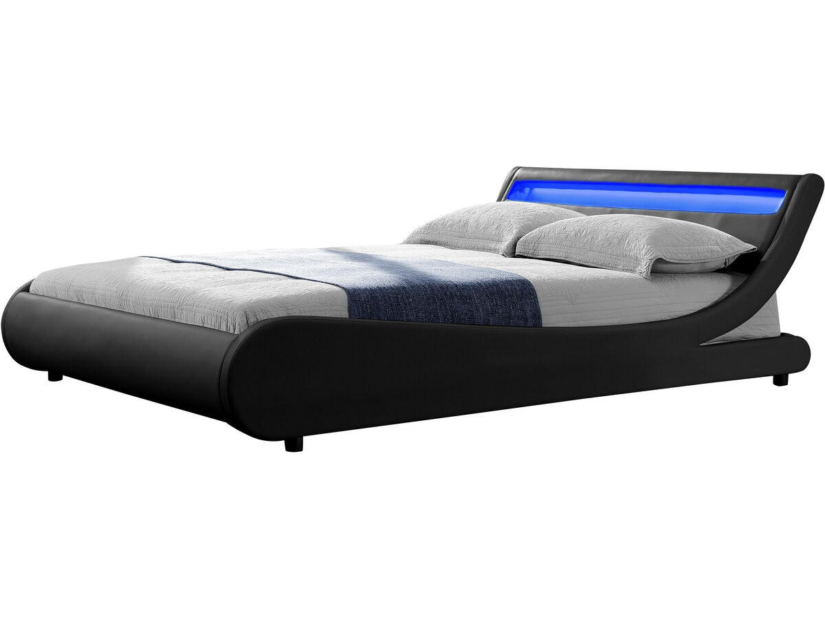 BETT natacha Schwarz - Schwarz, Textil (200/160cm) - Habitat Garten