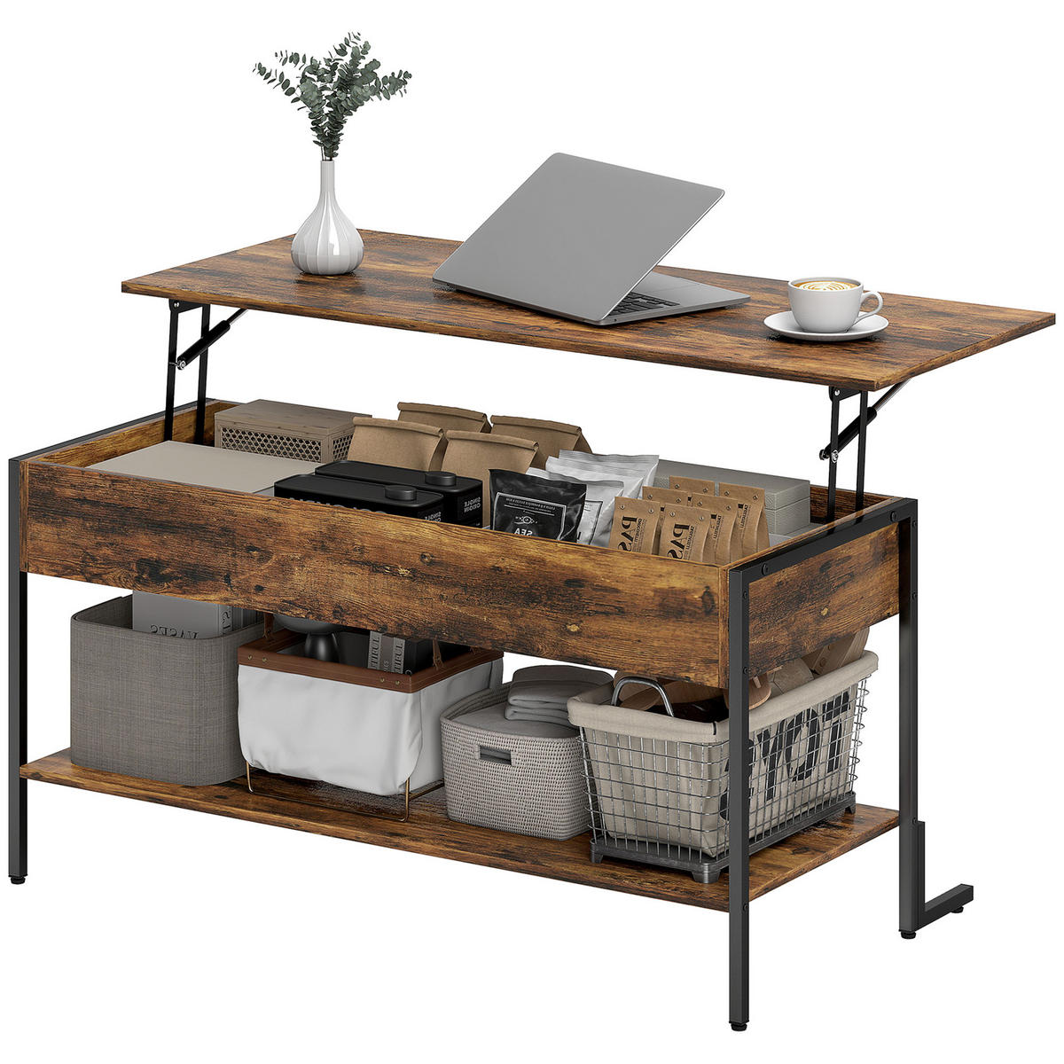 COUCHTISCH Braun 1 Stück - Braun, Metall (95/40/59cm) - GiPP