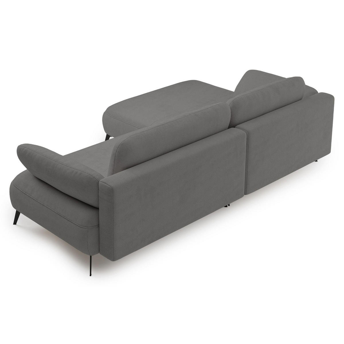 ECKSOFA Avolla Grau links - Schwarz/Grau, Textil/Metall (284/186cm) - Selsey
