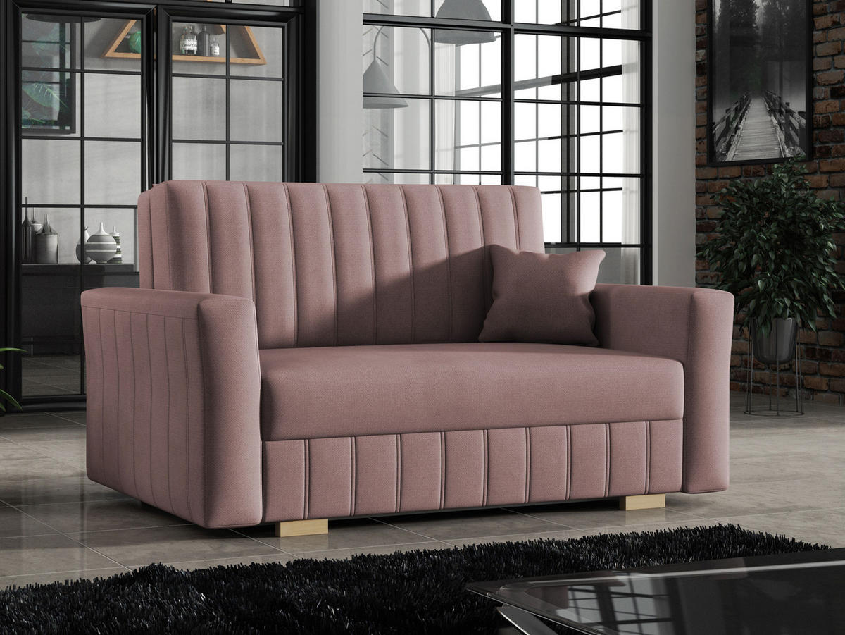 SCHLAFSOFA Viva Glam II - Naturfarben/Rosa, Holz/Kunststoff (145/85/98cm) - MIRJAN24