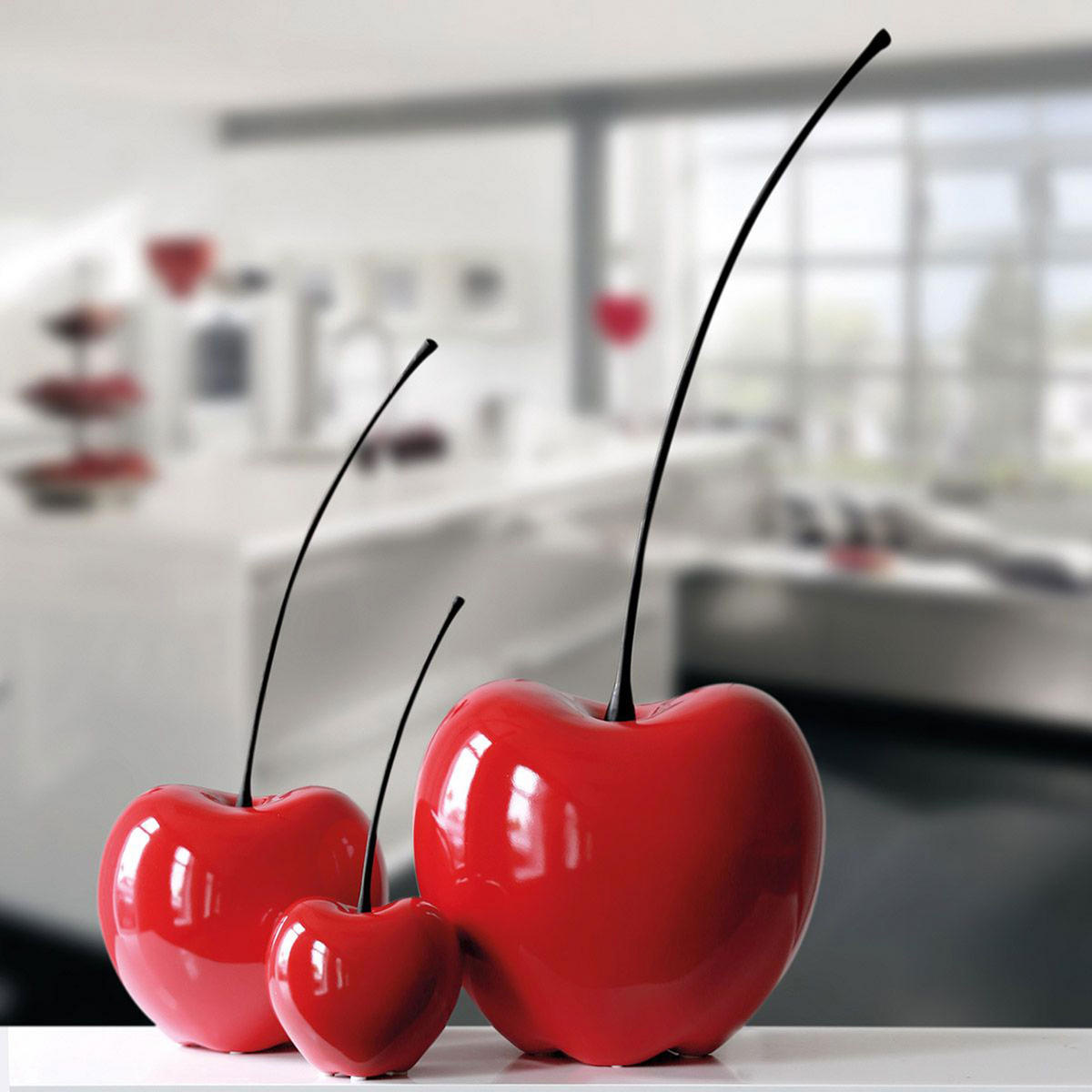 DEKOSKULPTUR Kirsche Passion, Keramik, Rot, H 60 cm - Rot, Keramik (40/50/40cm) - Gilde