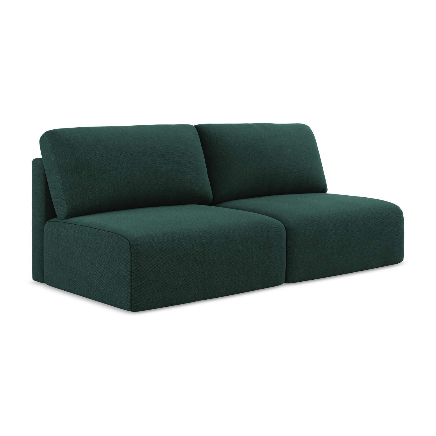3-SITZER SOFA mit Schlaffunktion Strukturstoff Stoff Grün - Dunkelgrün/Schwarz, Kunststoff/Textil (216/79/102cm) - LaMiaSofa