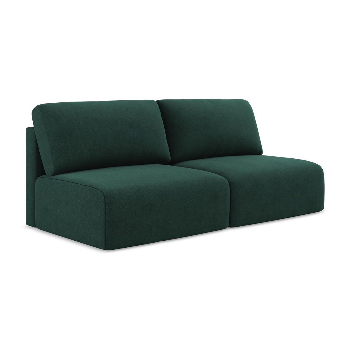 3-SITZER SOFA mit Schlaffunktion Strukturstoff Stoff Grün - Dunkelgrün/Schwarz, Kunststoff/Textil (216/79/102cm) - LaMiaSofa