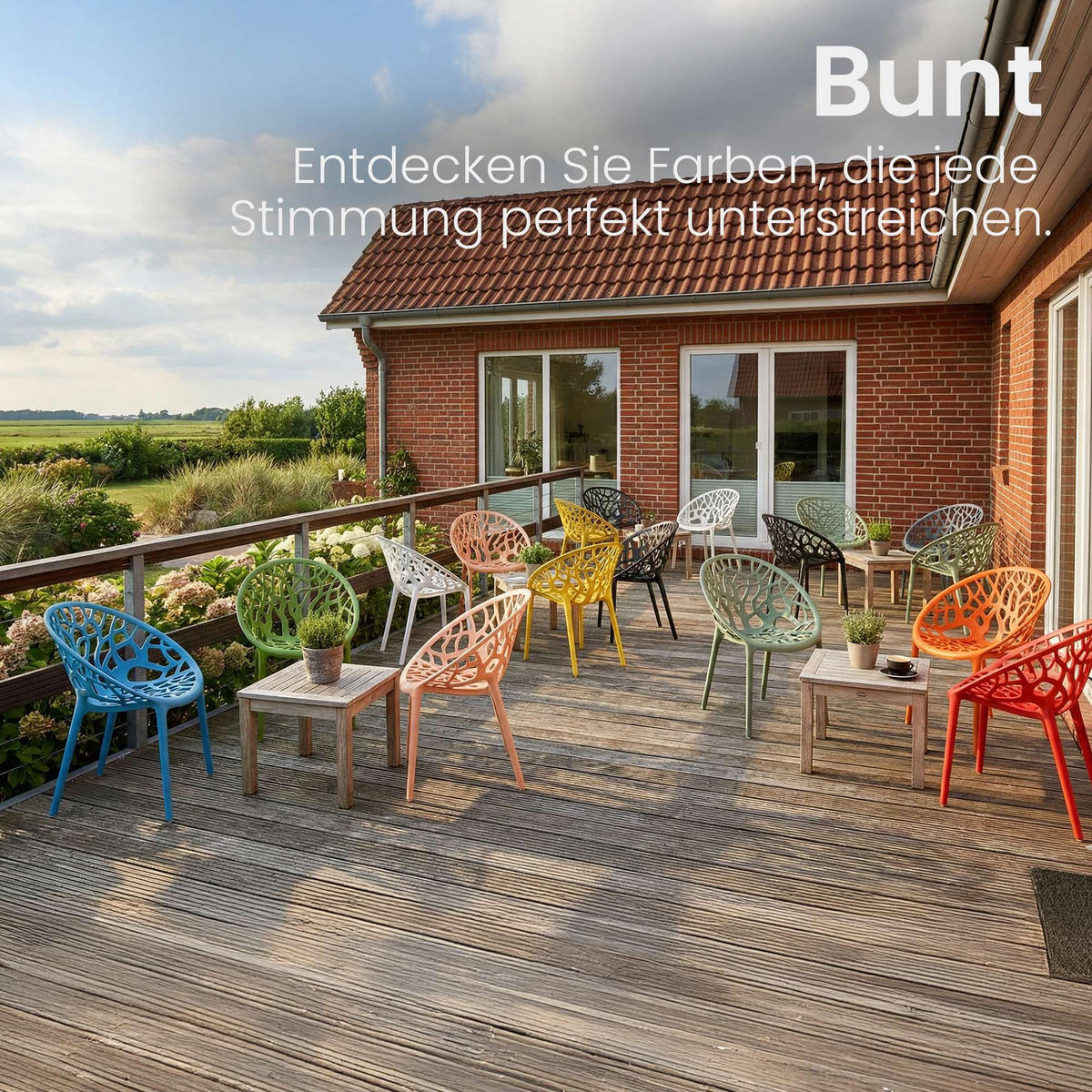 GARTENSTUHL Kunststoff Orange - Orange, Kunststoff (59/80/60cm) - CLP