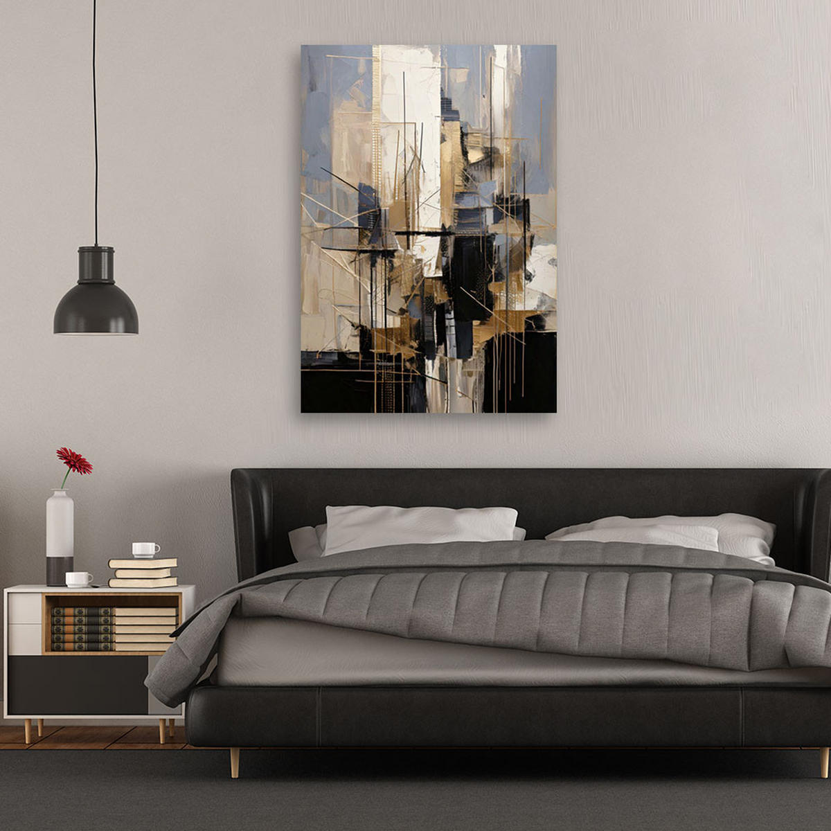 LEINWANDBILD Abstraktion 80x120cm - Beige, Textil (80/120cm) - Feeby