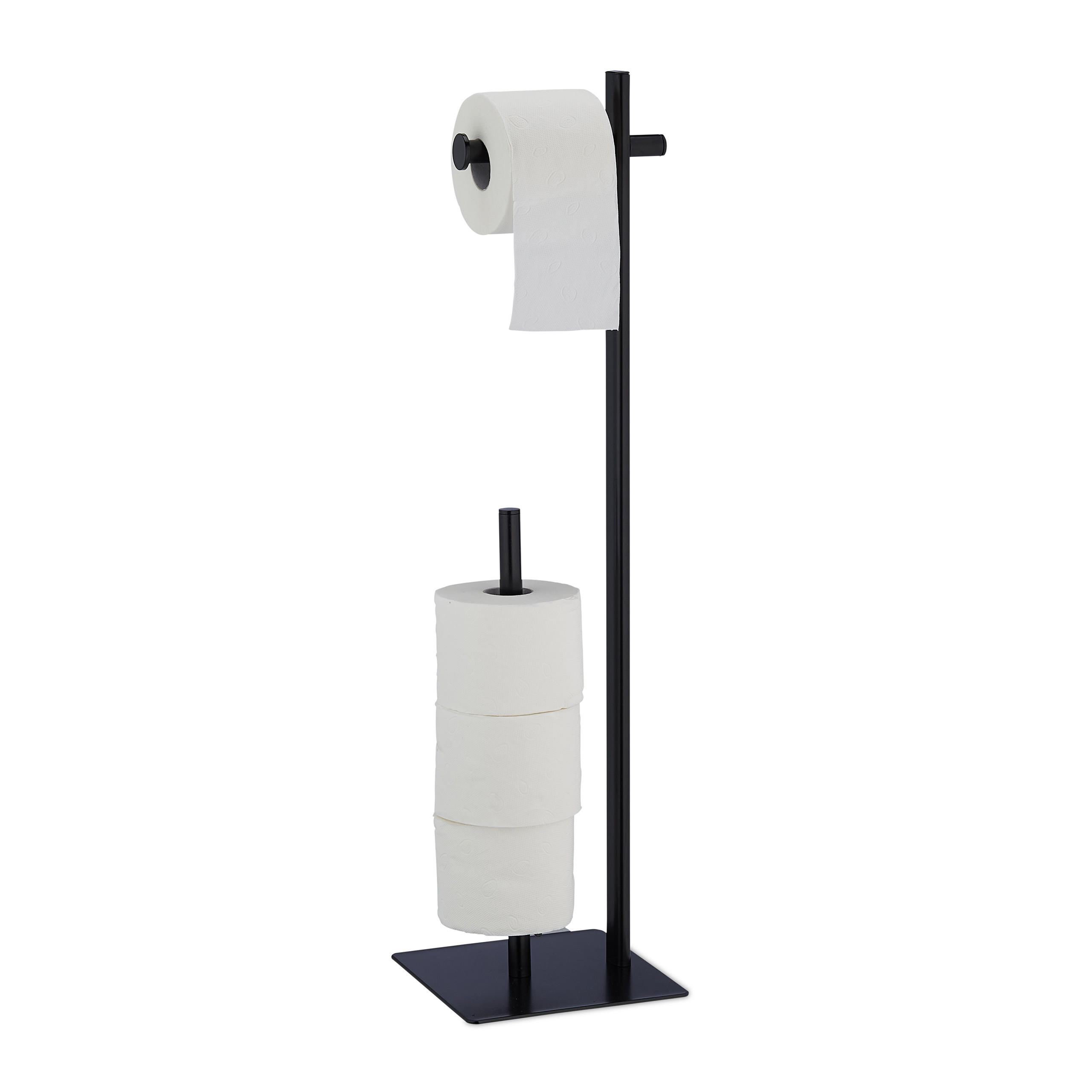 TOILETTENPAPIERHALTER - Schwarz, Metall (20/77.5/20cm) - Relaxdays