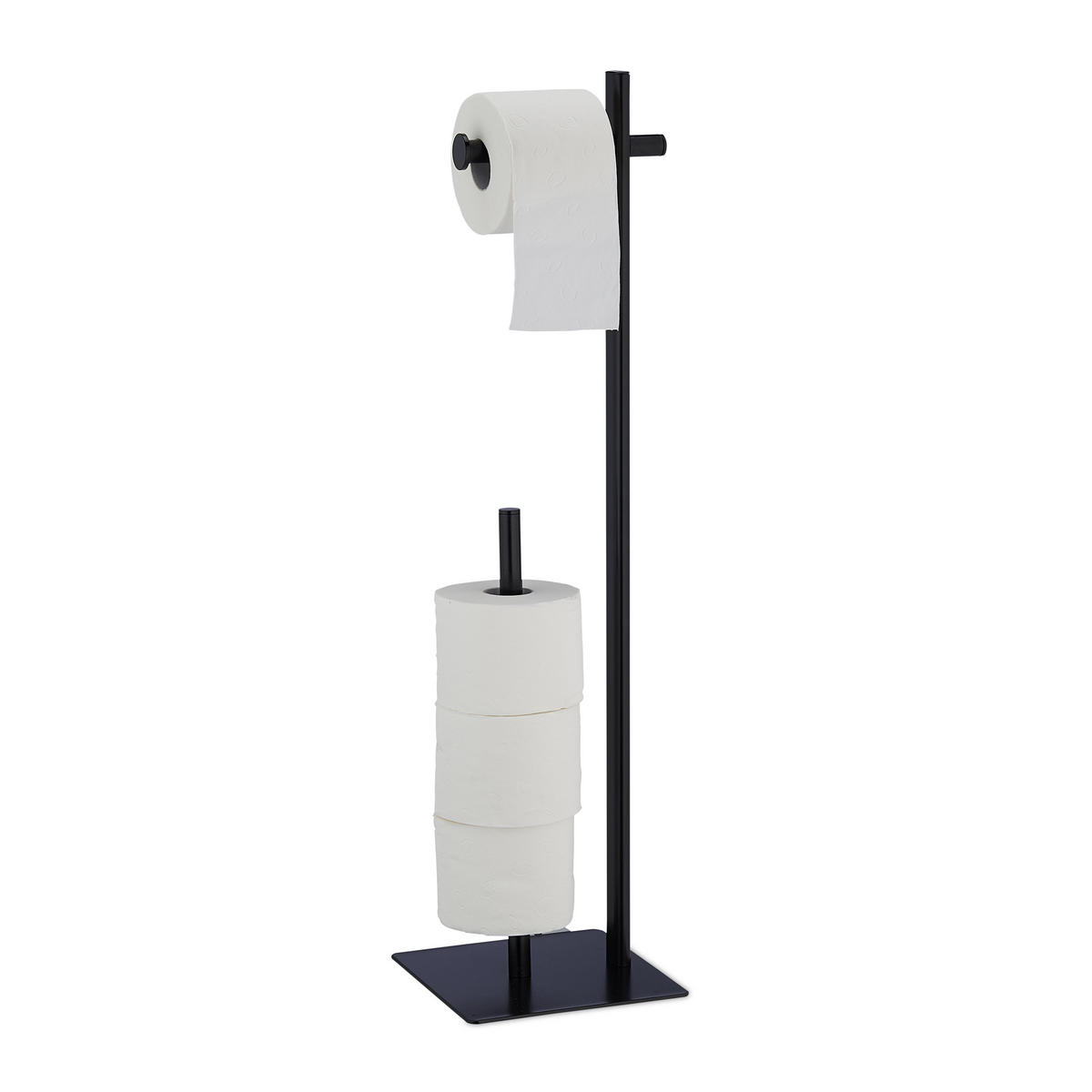 TOILETTENPAPIERHALTER - Schwarz, Metall (20/77.5/20cm) - Relaxdays