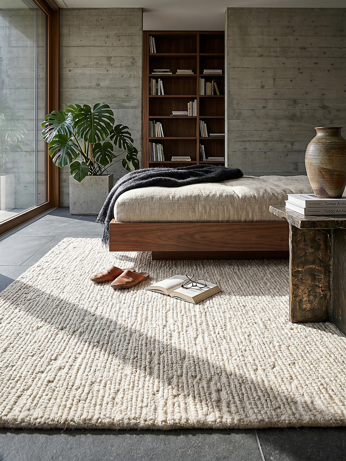 WOLLTEPPICH Boucle, Unifarben, Strapazierfähig, natürlich & pflegeleicht Creme Rechteckig 160x230 - Creme, Textil (230/160cm) - KADIMA DESIGN