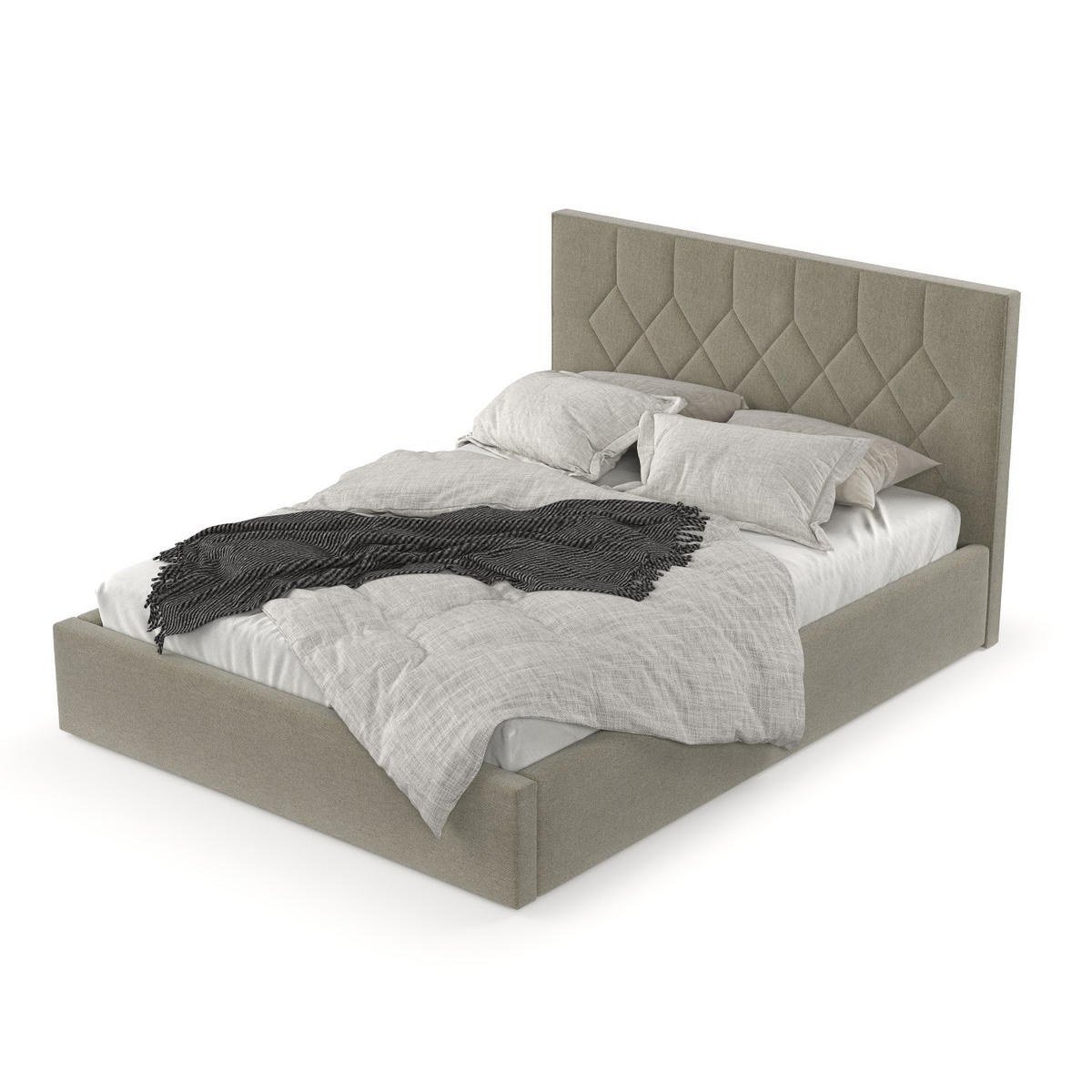 POLSTERBETT Brisa 180/200 cm Olivgrün im Asti Stoff - Schwarz/Naturfarben, Holz/Holzwerkstoff (180/200cm) - AltaBeds